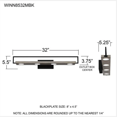 Quoizel WINN8532MBK OPEN BOX Winnett Bathroom Vanity Light Matte Black - Picture 8 of 8