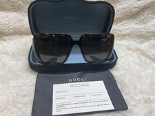 Gucci Women AUTHENTIC Sunglasses Havana Brown Square GG1692S 002 BRAND NEW 1-D