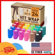 All-Purpose Self-Adhesive Bandage Wrap - 24 Assorted Rolls for Pet  Human Care