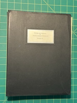 Design and Analysis of Factor Analytic Research Volume II by Richard L. Gorsuch