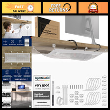 Under Desk Cable Management Tray - Flexible Wire Organizer Net for Clean Setup