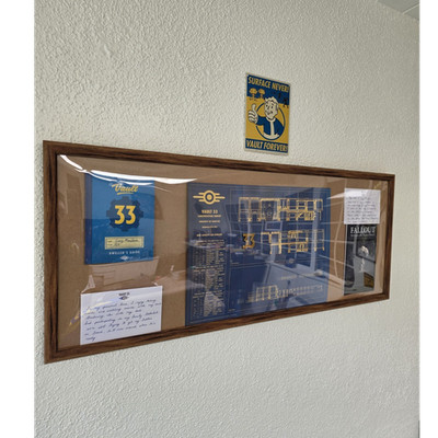 Vault-Tec Fallout Framed Art Print Vault 33 Dweller's Guide Vault Boy 36'' x 14''
