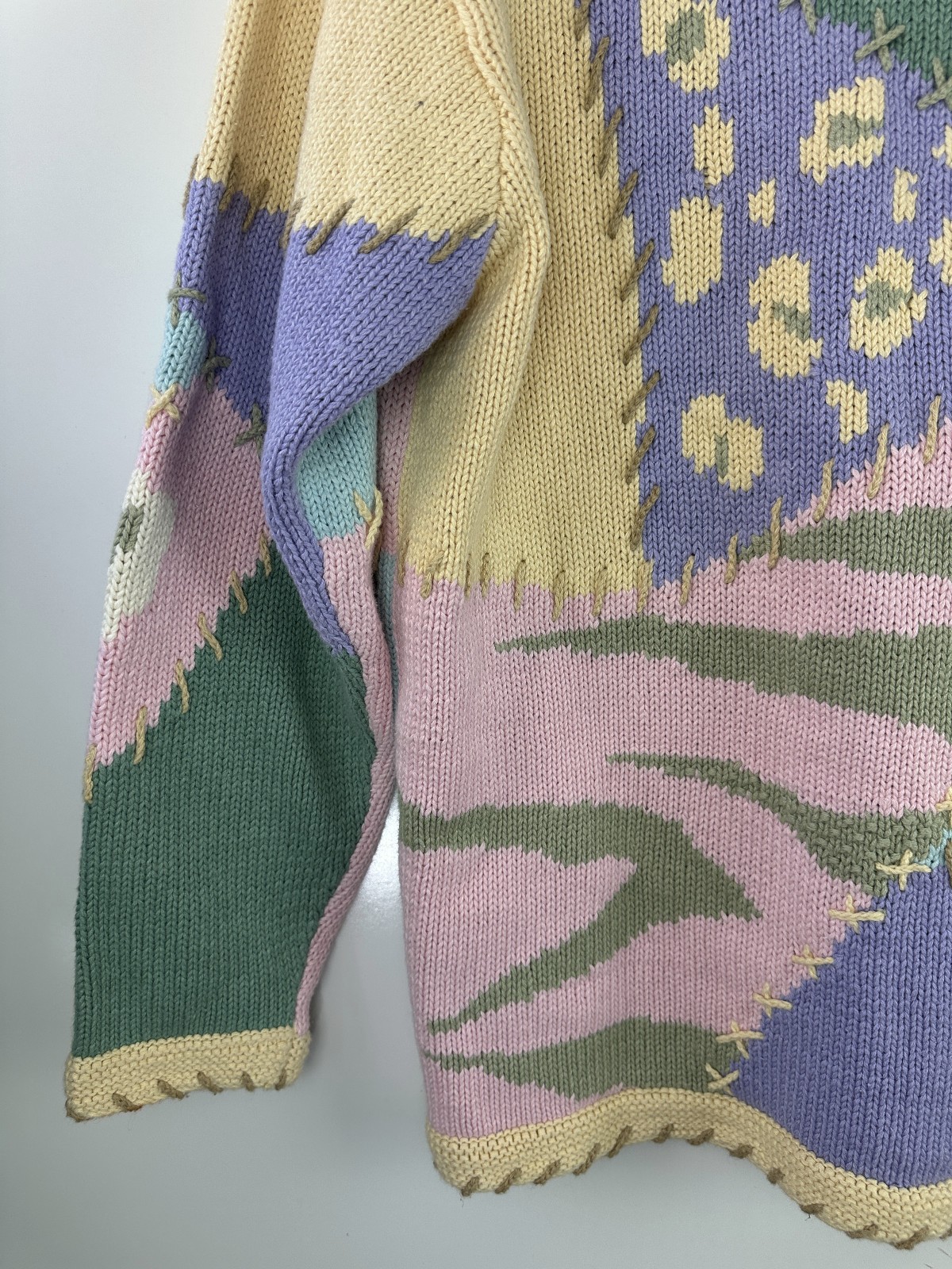 Storybook Knits Patchwork Spring Themed Cardigan … - image 10