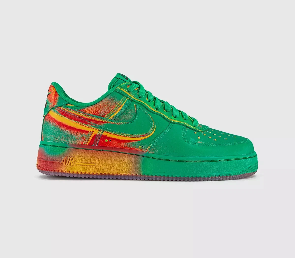 Nike Air Force 1 07 Trainers New Stadium Green Brt Crimson Laser Orange