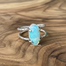 Ethiopian Opal Gemstone 925 Sterling Silver Ring Handmade Jewelry Ring For Gift