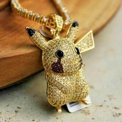 3.5 Ct Round Cut Simulated Diamond Pikachu Custom Pendant 14K Yellow Gold Plated - Image 4 of 4