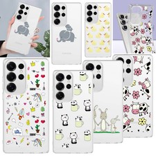 Animals Crystal Clear Cover For Samsung Galaxy S24 Ultra S25 A15 A16 Phone Case
