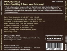 SPALDING,ALBERT/VON DOHNANYI,ERNST UNPUBLISHED: ALBERT SPALDING & ERNST VON DOHN