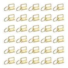 30 Pcs Key Fob Hardware, 1in 26mm with Key Rings for Lanyards, Gold