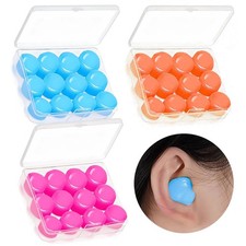 18 Pairs Reusable Silicone Ear Plugs Sleeping Moldable Soft Noise Cancelling ...