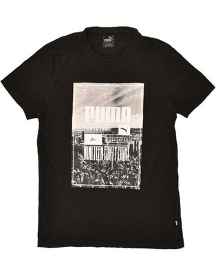 PUMA Mens Graphic T-Shirt Top Medium Black AI11