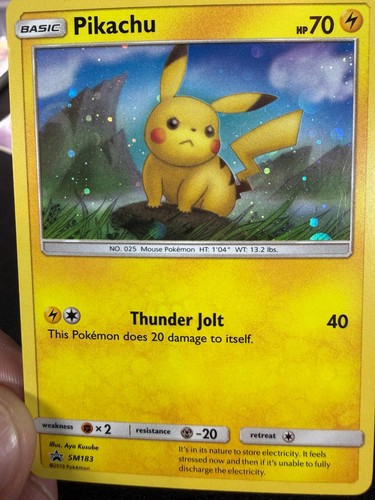 POKEMON SMP EN-SUN & MOON BLACK STAR PROMO HOLO #SM183 PIKACHU NM