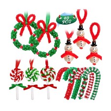 40PCS Christmas Crafts for Kids Beaded Ornament Kit - Including 10 ... Fast Ship