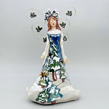 Blue Sky Clayworks STRAIGHT FOREST ANGEL T-Lite Holder Luminary Heather Goldminc