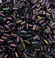 20 Grams METALLIC PLUM PURPLE IRIS MIYUKI 1 BUGLE 3mm GLASS BEADS