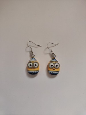 Minion Joker / Elfenhut Ohrhänger - versilbert