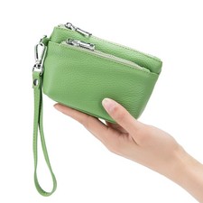 Womens Mini Coin Purse Genuine Leather Cash Change Wallet Key Holder Money Pouch