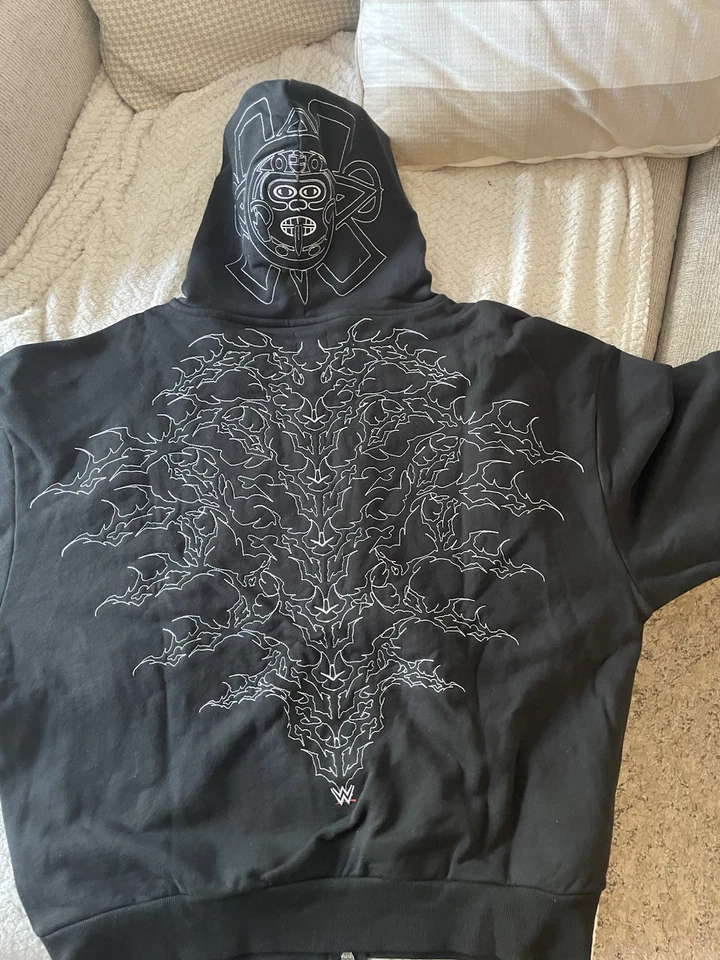 NUEVO Civil Regime x Rey Mysterio Sudadera con Capucha Completa con Cremallera en Negro XL WWE LWO Foto 4 de 4