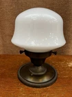 Vtg 7.5” School House White Milk Glass CEILING LIGHT Fixture W/ Hardware