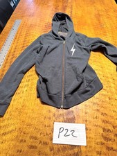 AVIATOR NATION KIDS BOLT PRINT GRAY FULL ZIP HOODIE KIDS SIZE 12 SMALL P22