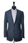 Isaia Blue Check Cashmere Blend Base S Blazer 44L 37164