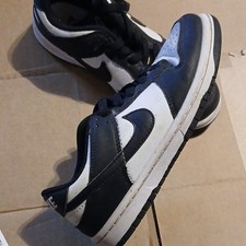 Nike Black White Low Top Lace Up Sneakers Unisex Kids Round Toe Logo