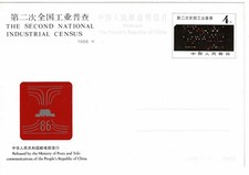 China 1986 Postal Stationery Postcard Nationa Industrial Census Unused Postal Stationery