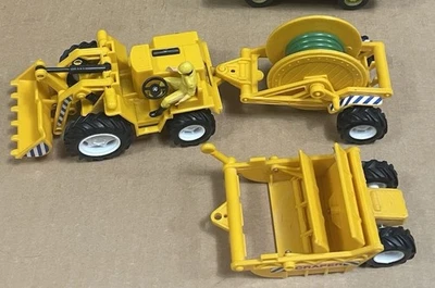 Lot of 3 New Ray Toys-plastic molded Construction-Loader & Trailers…Pipe Roll- - Image 1 of 4