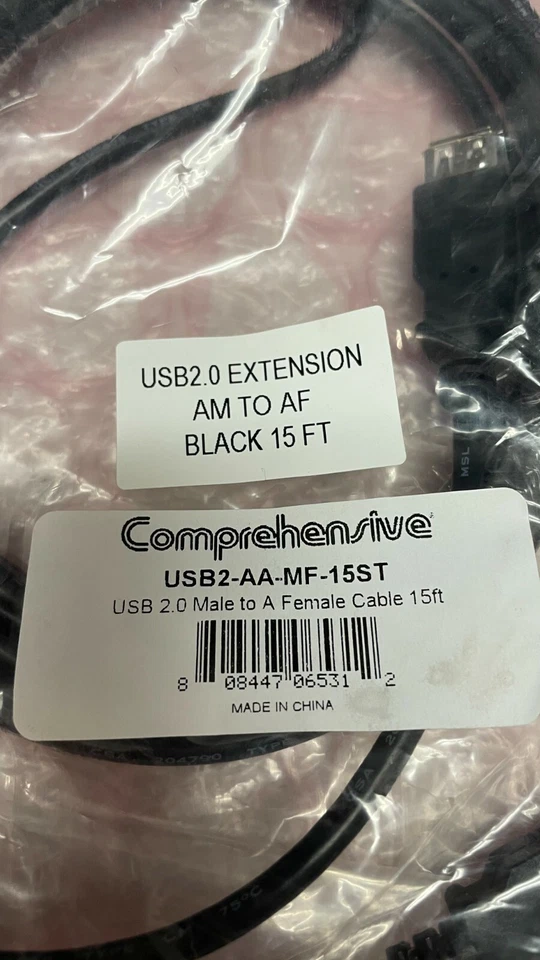 COMPREHENSIVE USB2-AA-MF-15ST - 15FT USB2.0  EXTENSION CABLE - Image 2 of 3