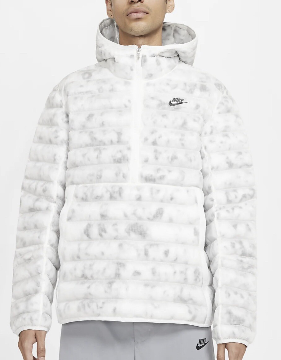 Nike Sportswear Marble Insulation Half-Zip Jacket White Grey