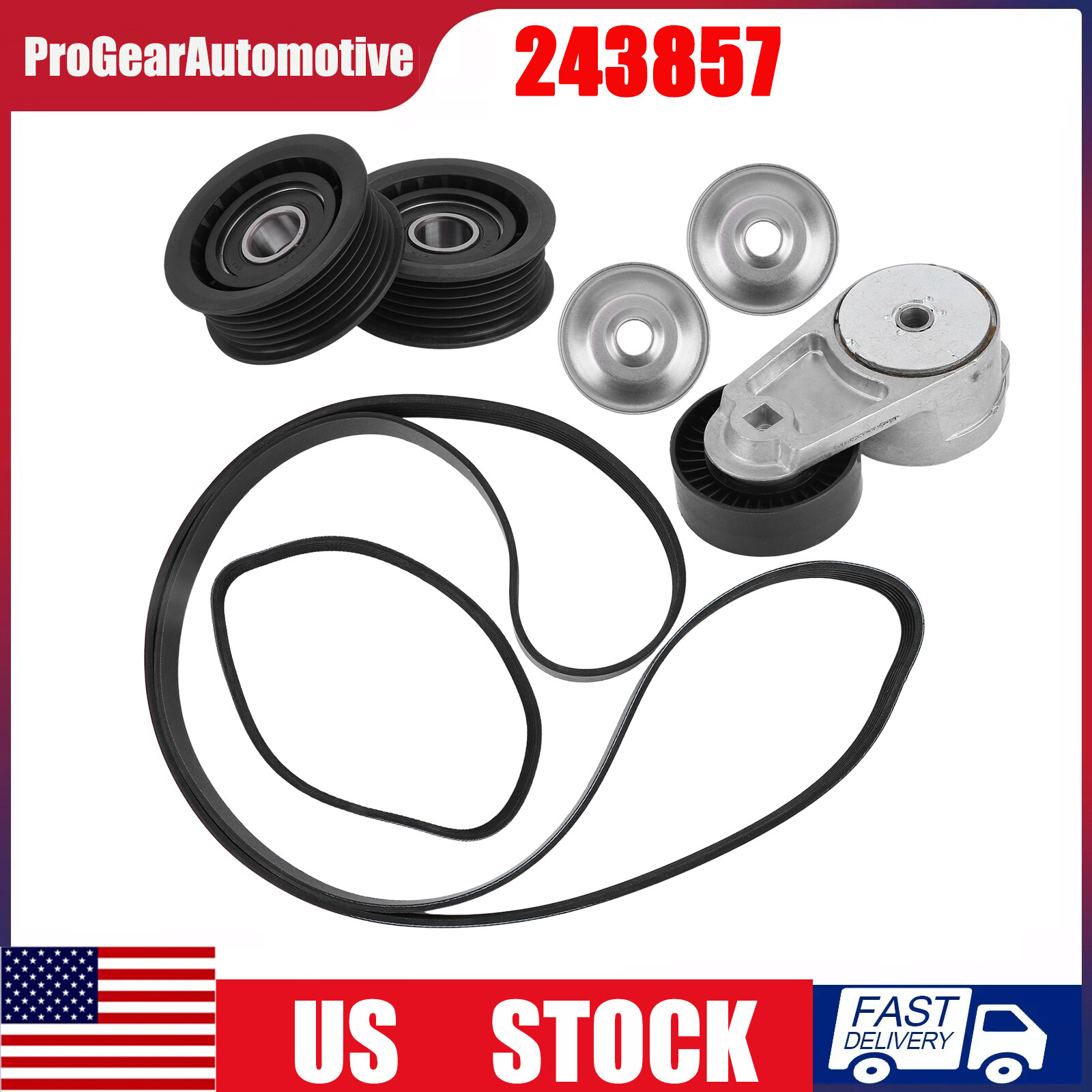 For Maserati Ghibli Levante Quattroporte Drive Belt Replacement Kit 3.0TT V6