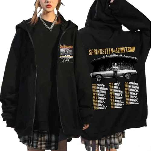 Bruce Springsteen and E Street Rock Band 2024 Tour Zipper Zip-up Hoodie