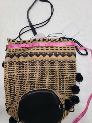 Zara Handmade Black/Brown Backpack  Pom Pom Details Zara Handmade Black/Brown Backpack Pom Pom Details | eBay main image 3