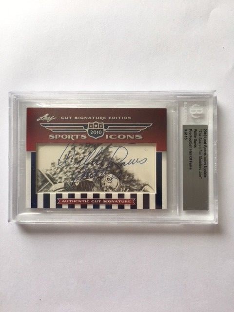 WILLIE DAVIS Cut Autograph 3/15 GB Packers 2010 Leaf Sports Icons Update HOF