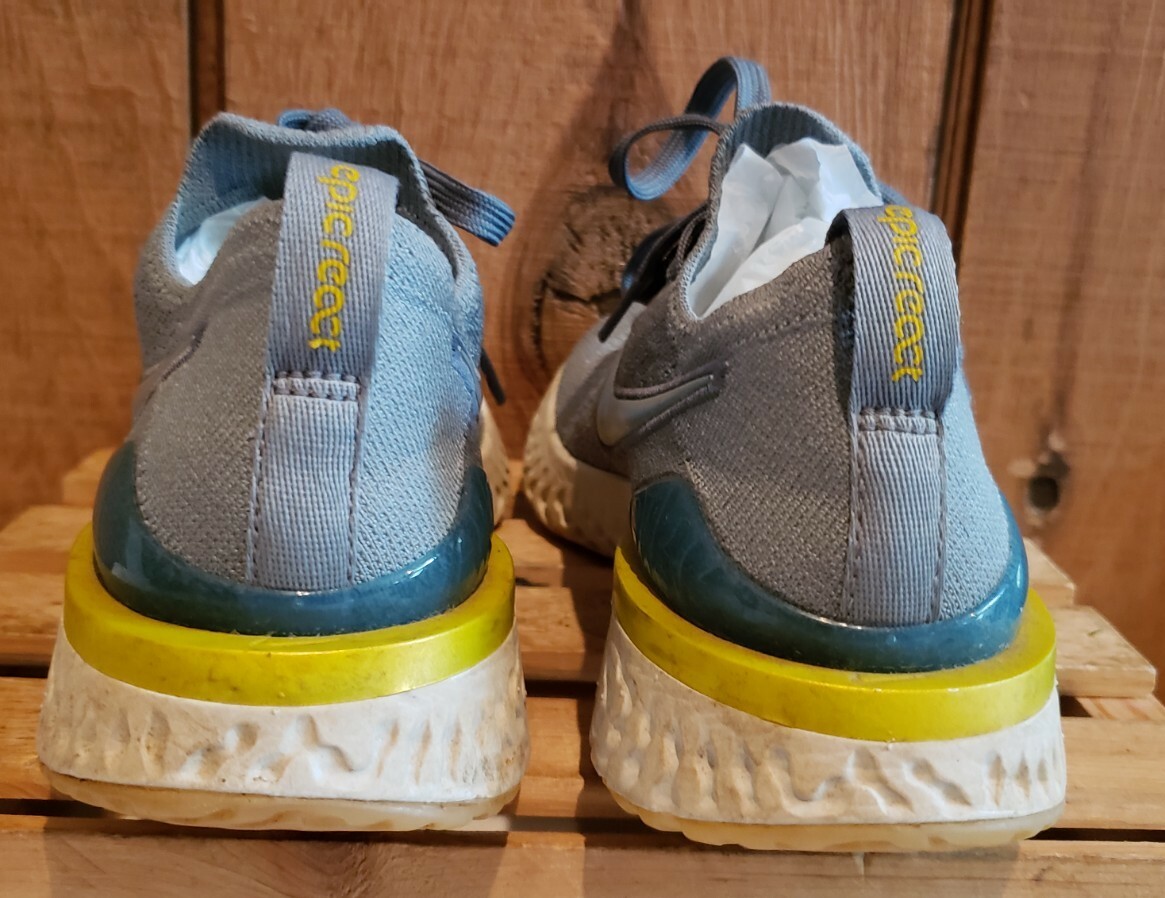 Nike Epic React Flyknit Running Shoes Sz 4Y(Women Sz Blue Grey  AQ3243-005