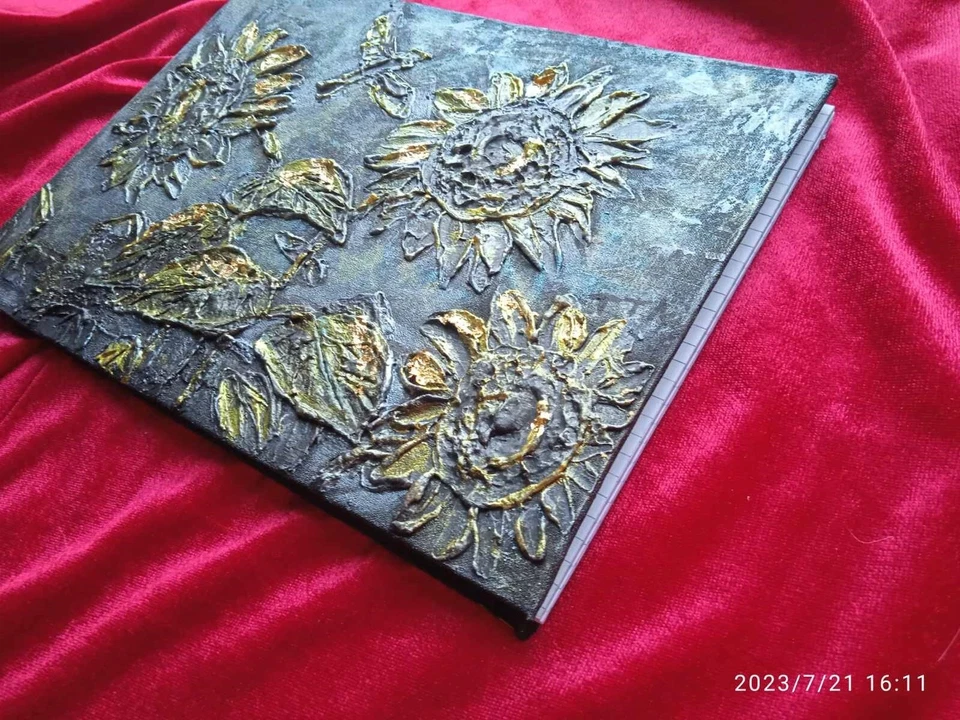 Custom notebook. Artistic painting on the cover of a notebook. Grimoire. Relief - Image 2 of 4