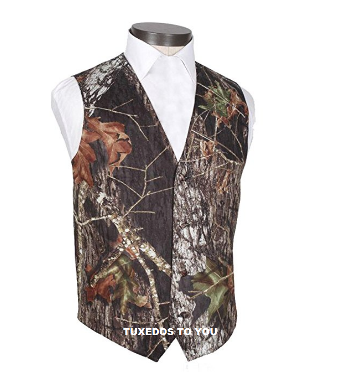New Mossy Oak Wedding Tuxedo Vest Break Up Camo Real Pockets Hunting  Camouflage