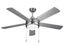  52 in. 5-Blade Ceiling Fan 2-Light in Brushed Nickel - WESTCRAFT