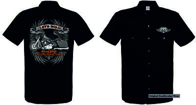 Worker Shirt 2 Farbtöne Vintage  V Twin Biker&Oldschoolmotiv Modell Lets Roll