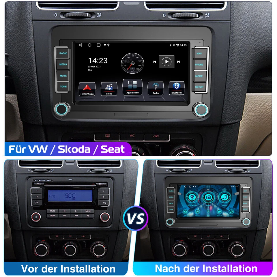 DAB+ Android 13 Carplay Autoradio GPS Navi RDS Für VW Golf 5 6 Touran Caddy Polo - Bild 4 von 4
