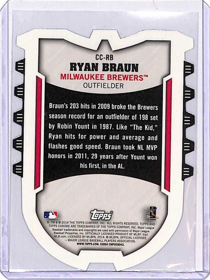 2014 Topps Chrome Connections Die Cuts #CC-RB Ryan Braun Milwaukee Brewers 27069 - Image 2 of 2