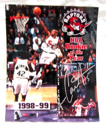 Vince Carter 8x10 Rookie Autographed Photograph on 1998 NBA approved Photo COA - Picture 1 of 8