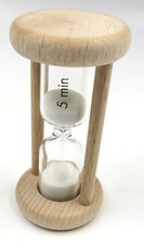 Holz Sanduhr Eieruhr 5 Minuten  weißer Sand ...