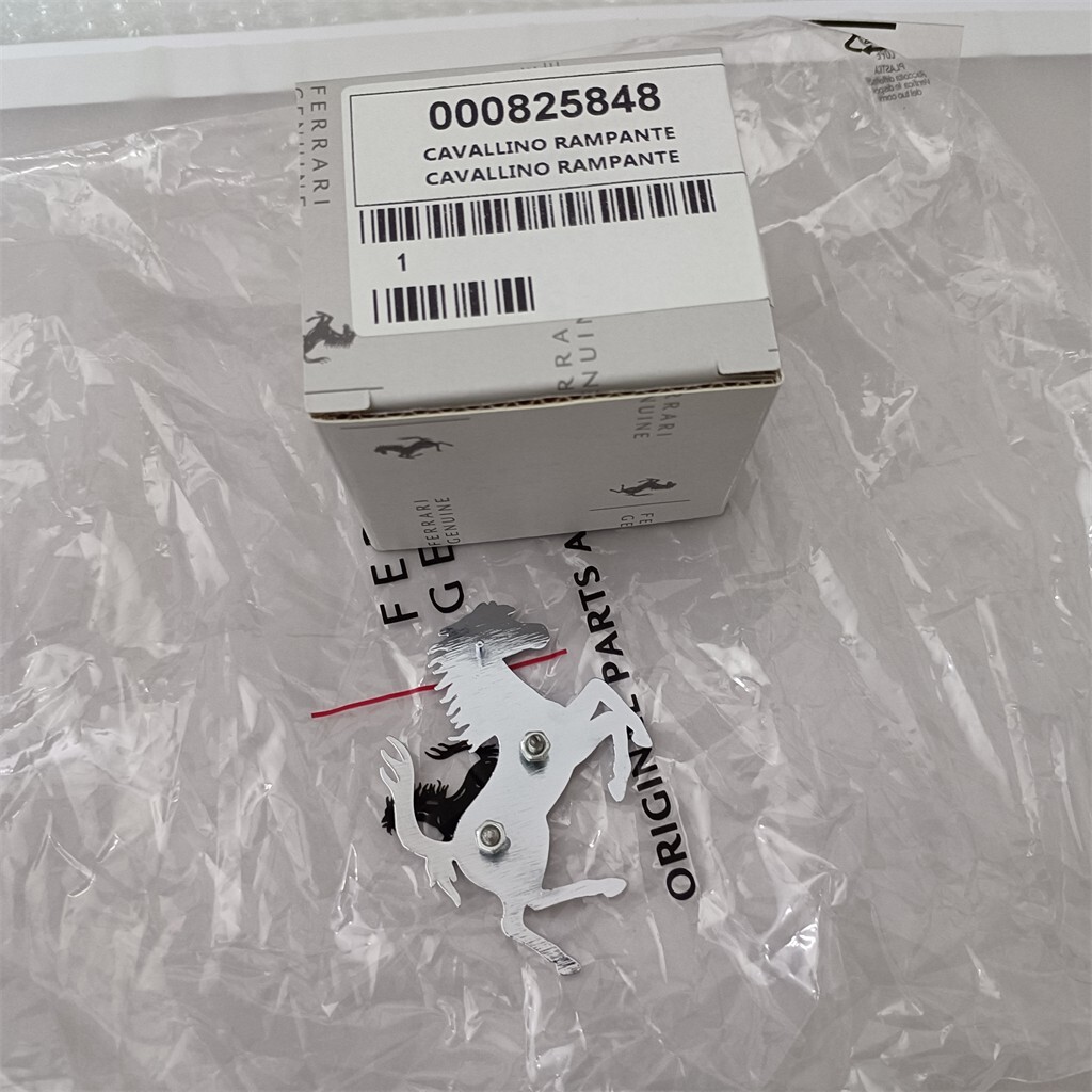 フェラーリ完売！希少自動車エンブレム レア物！シルバー925高騰！単品価格！ Ferrari 296GTB 488 Pista Rear Bumper Sliver Horse Emblem Badge