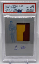 2021-22 National Treasures EVAN MOBLEY RPA Printing Plate 1/1🔥PSA 8/ AUTO 10
