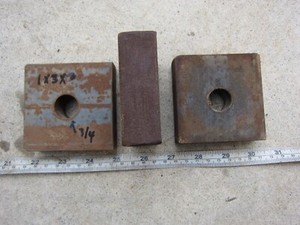 1"x3"x3" Metal Heavy Duty Square Nut w ¾"-10 Thread Lot of 3, Used