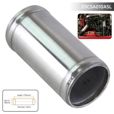 Aluminum Hose Adapter Joiner – 25mm (0.98") ID, 76mm Length – Silver 4 thumbnail image