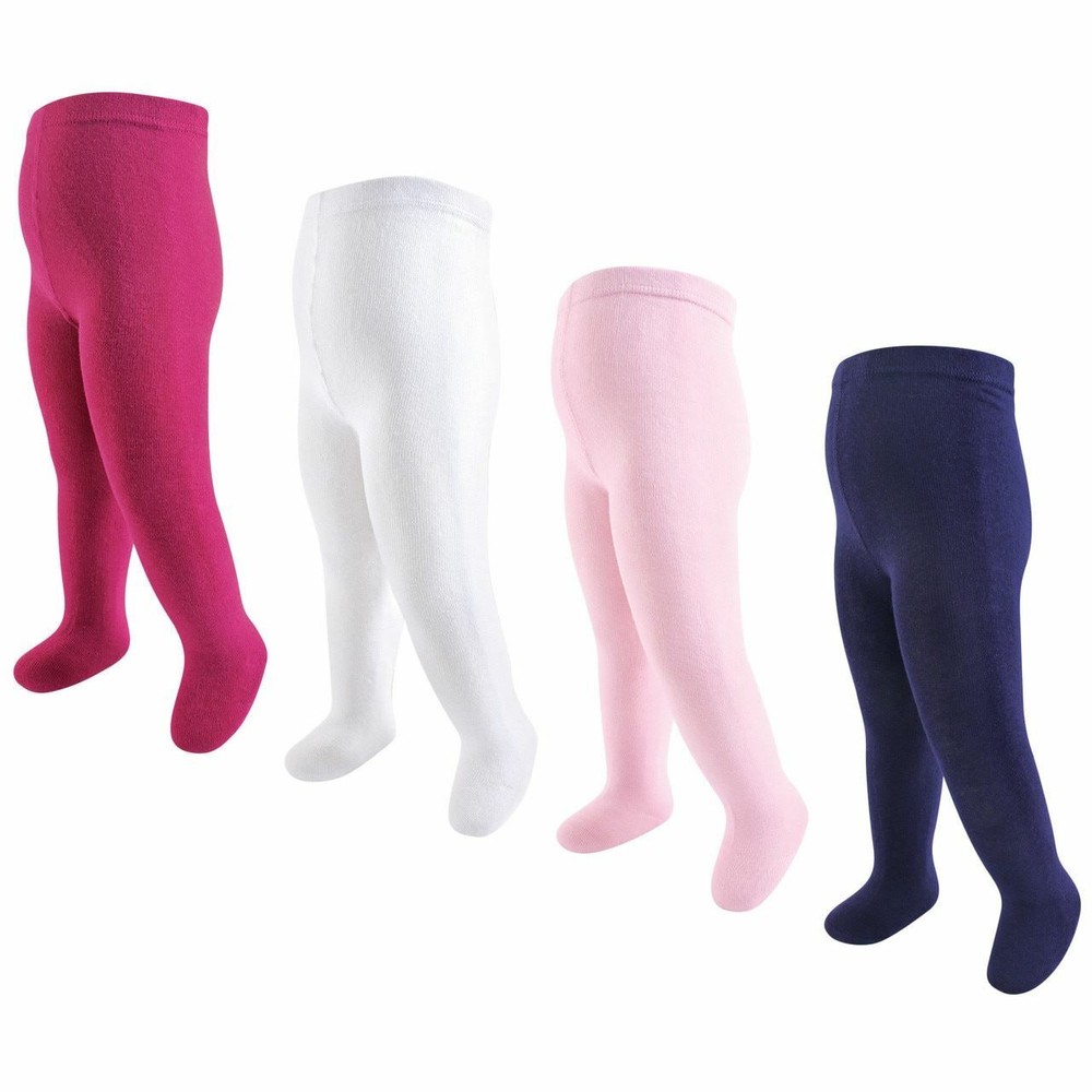 Touched by Nature Organic Cotton Tights, 4-Pack, Navy and Pink
