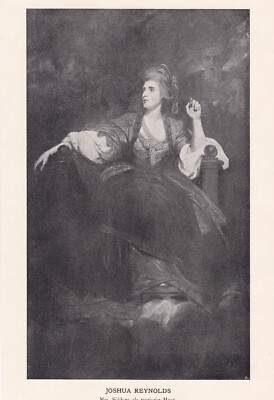Joshua Reynolds Kunstdruck ca. 1905 n. d. Gemälde  ,, Mrs. Siddons  Muse ,,