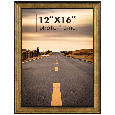 12x16 Collage Picture Frame White Mat for 4-5x7 Photos Landscape/Portrait Ornate